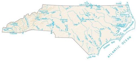 MAP Lakes In North Carolina Map